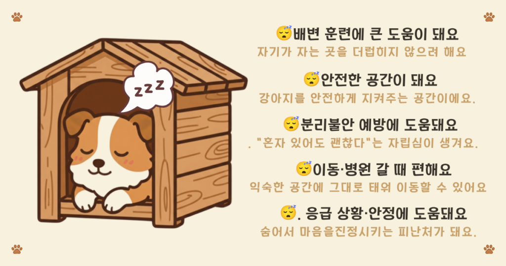 켄넬 훈련 이점 - 안정감과 배변 훈련에 도움을 주는 강아지 켄넬